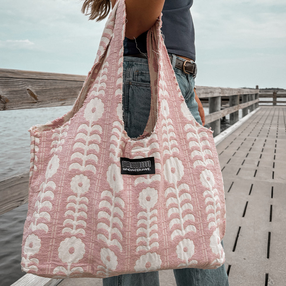 FLORAL SLOUCH TOTE // PINK