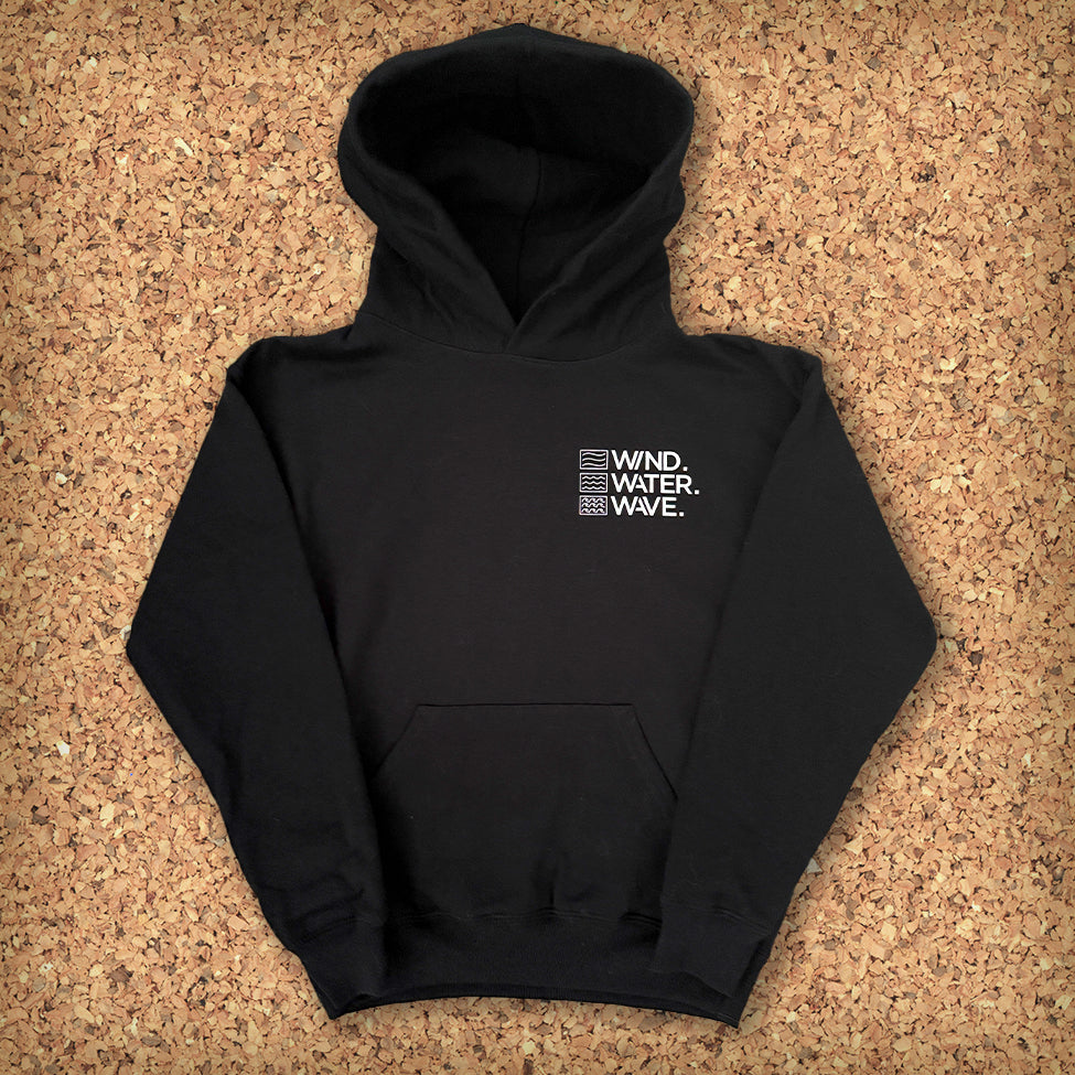 KIDS STACKED HOODIE // BLACK