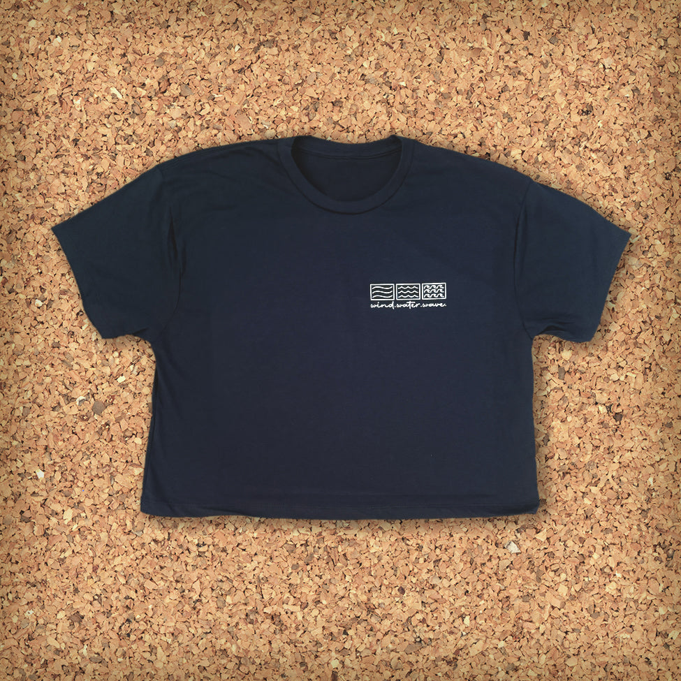 WWW SCRIPT CROP TOP // NAVY