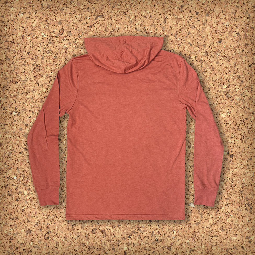 HOODED TEE L/S // HEATHERED BRICK