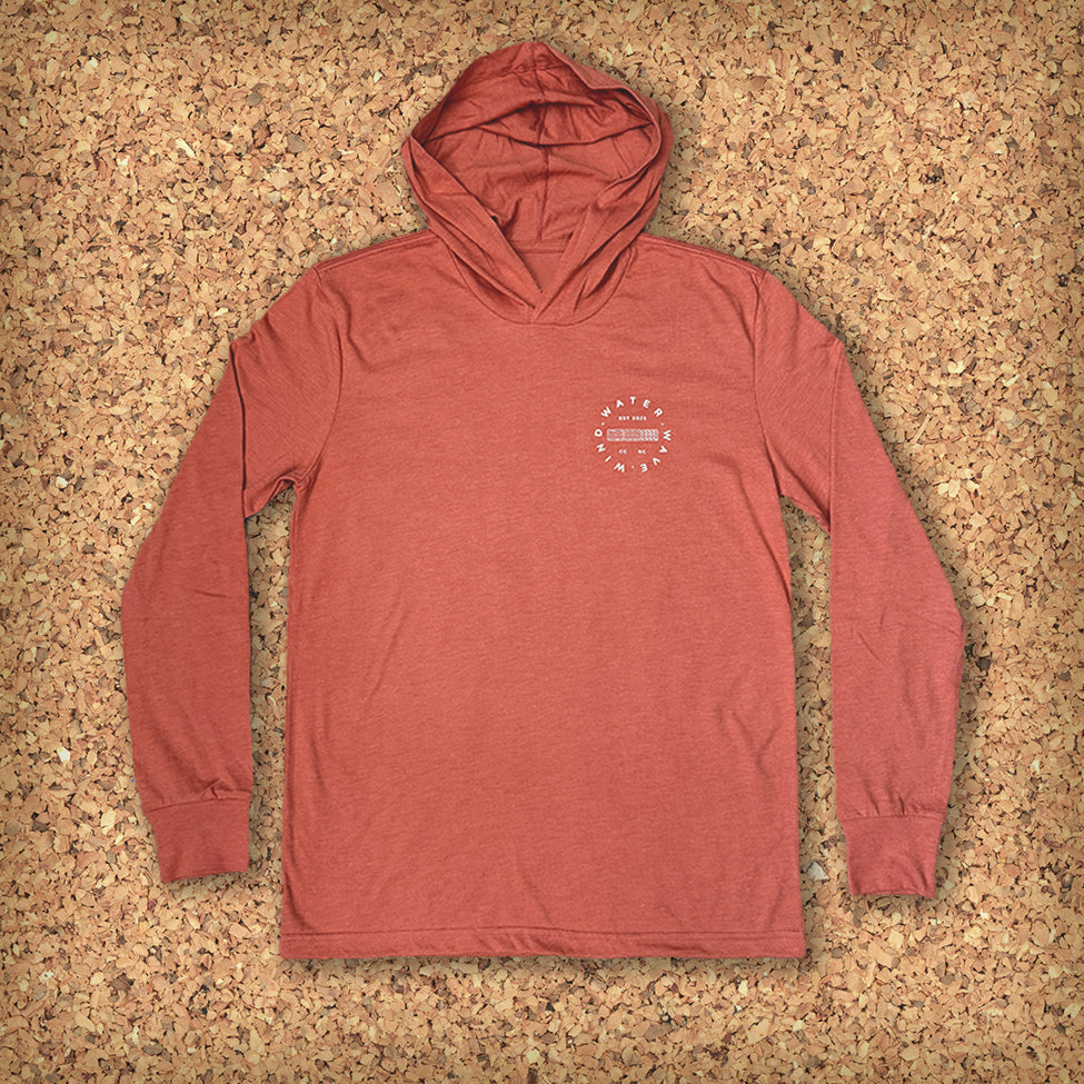 HOODED TEE L/S // HEATHERED BRICK