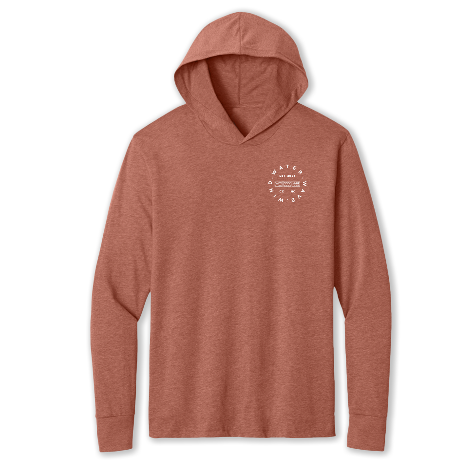 HOODED TEE L/S // HEATHERED BRICK