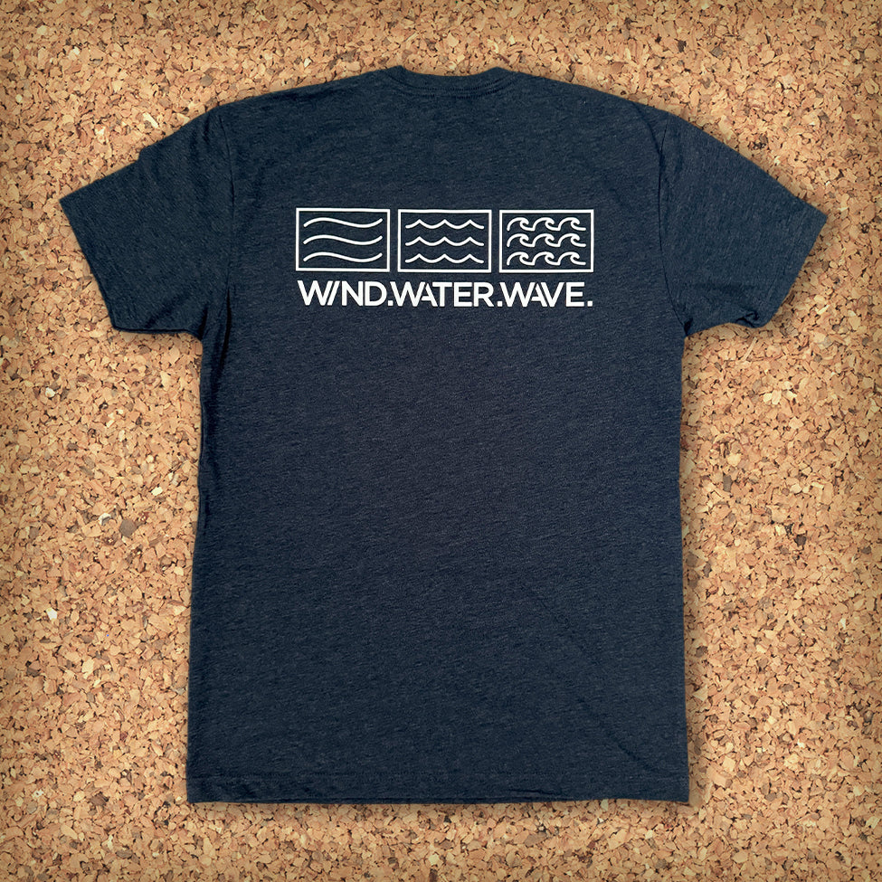 HORIZONTAL TEE S/S // HEATHERED NAVY