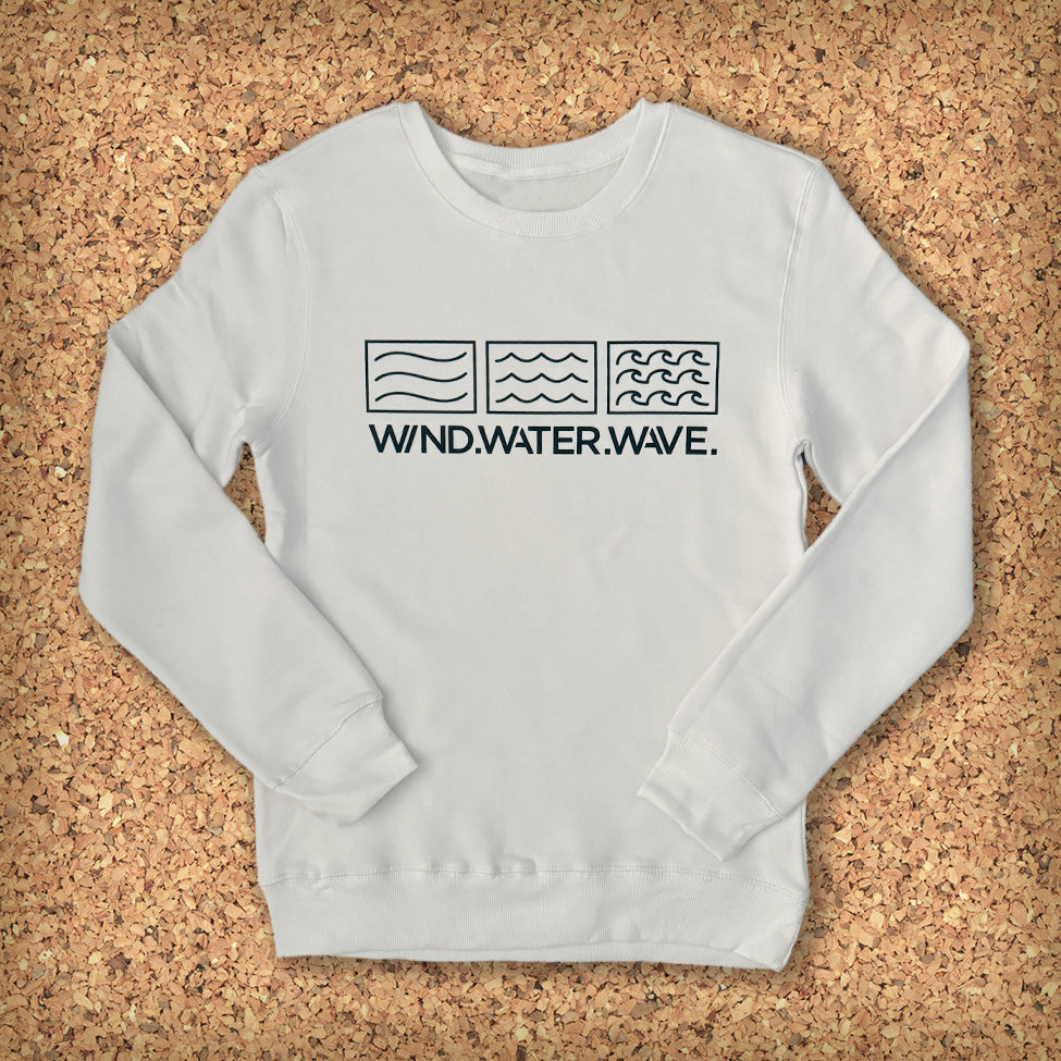 HORIZONTAL CREWNECK SWEATSHIRT // WHITE