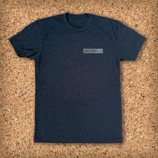HORIZONTAL TEE S/S // HEATHERED NAVY