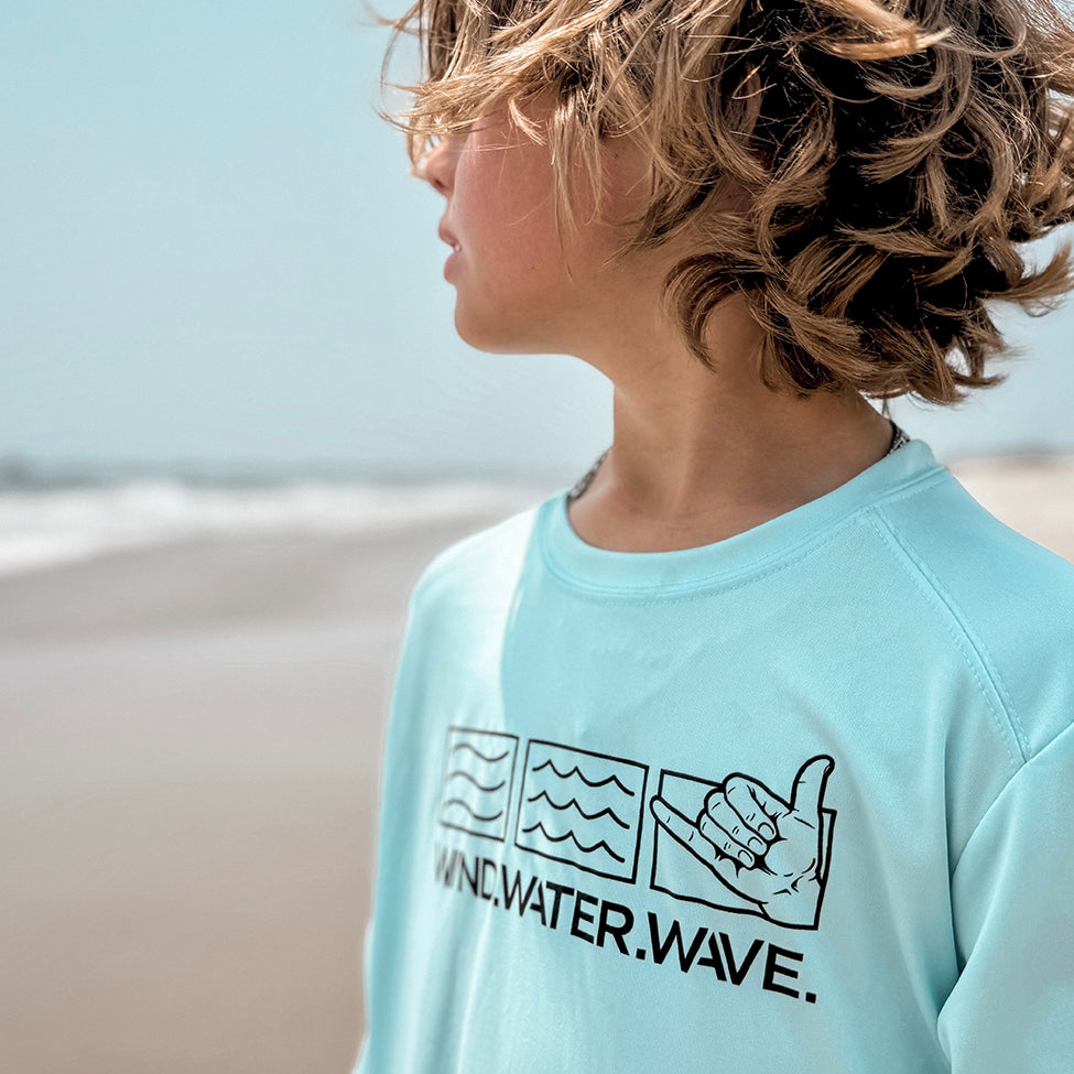 KIDS SHAKA UV SHIRT // AQUA