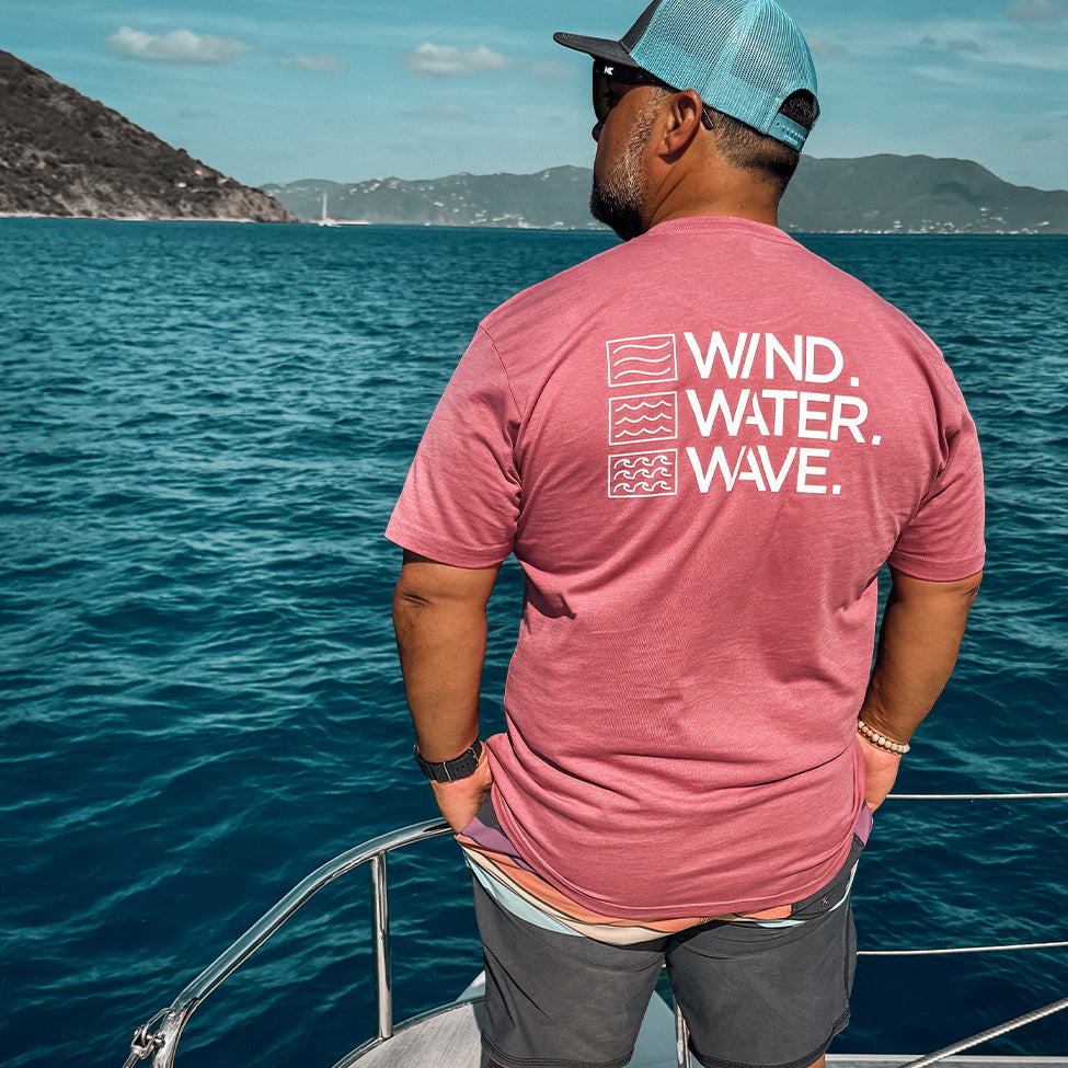 STACKED TEE // HEATHERED MAUVE