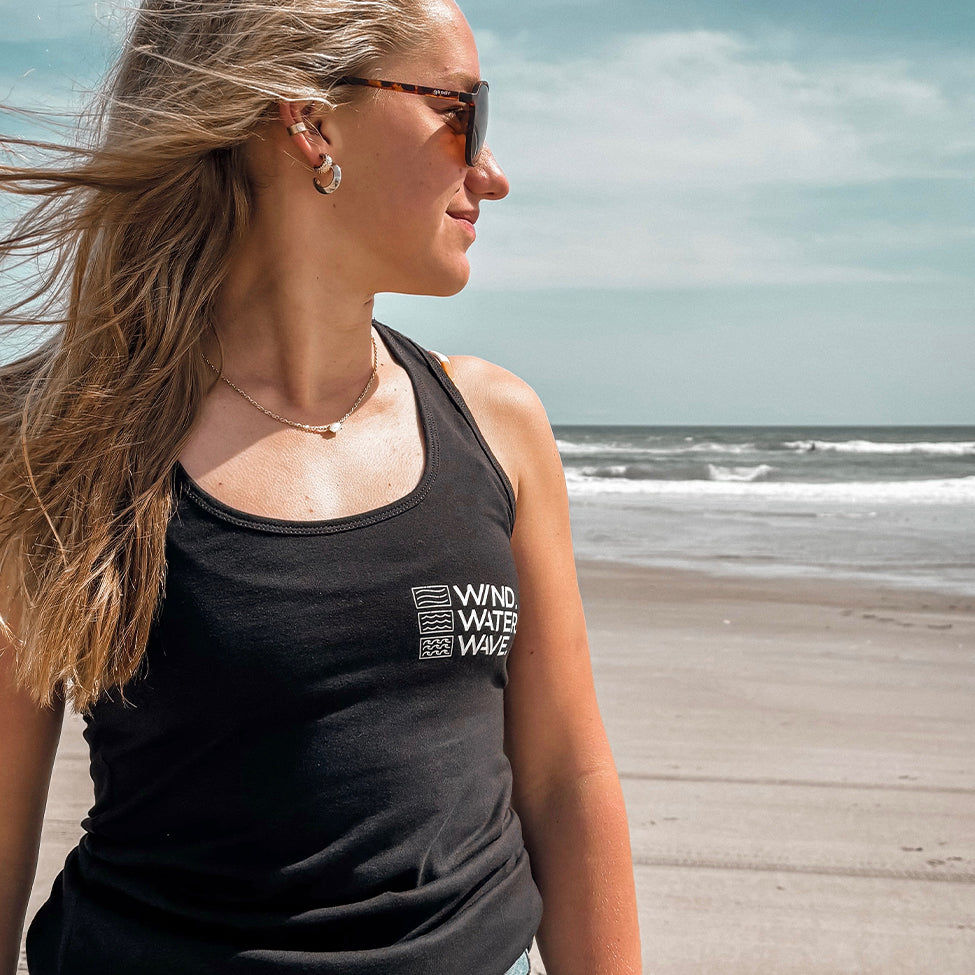 STACKED RACERBACK TANK // BLACK