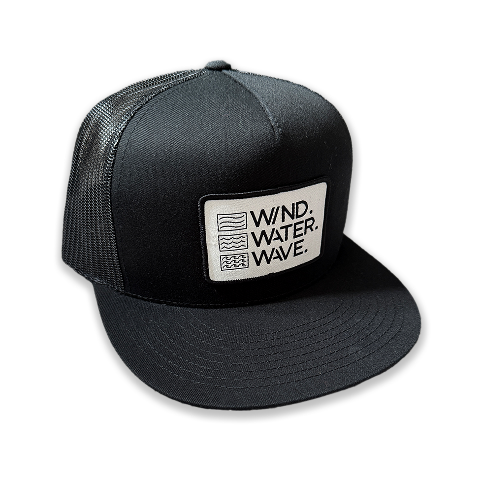 STACKED PATCH TRUCKER // BLACK