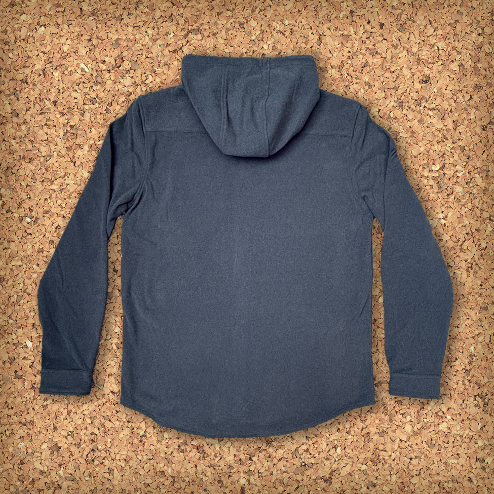 WWW PARSON HOODED BUTTON UP L/S // NAVY