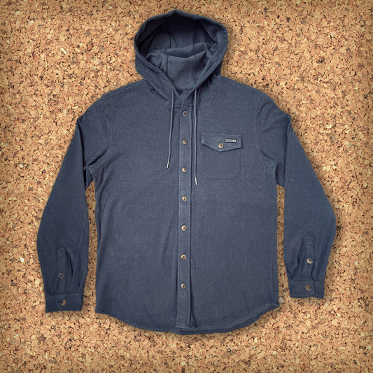 WWW PARSON HOODED BUTTON UP L/S // NAVY