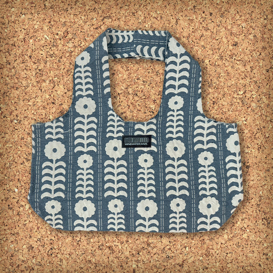 FLORAL SLOUCH TOTE // BLUE