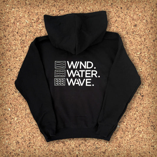 KIDS STACKED HOODIE // BLACK