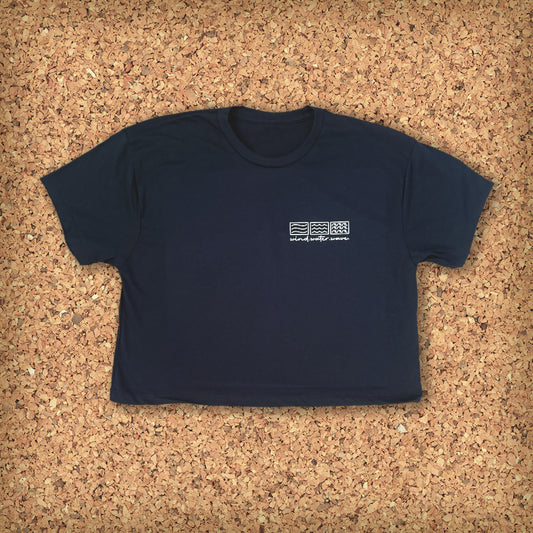 WWW SCRIPT CROP TOP // NAVY