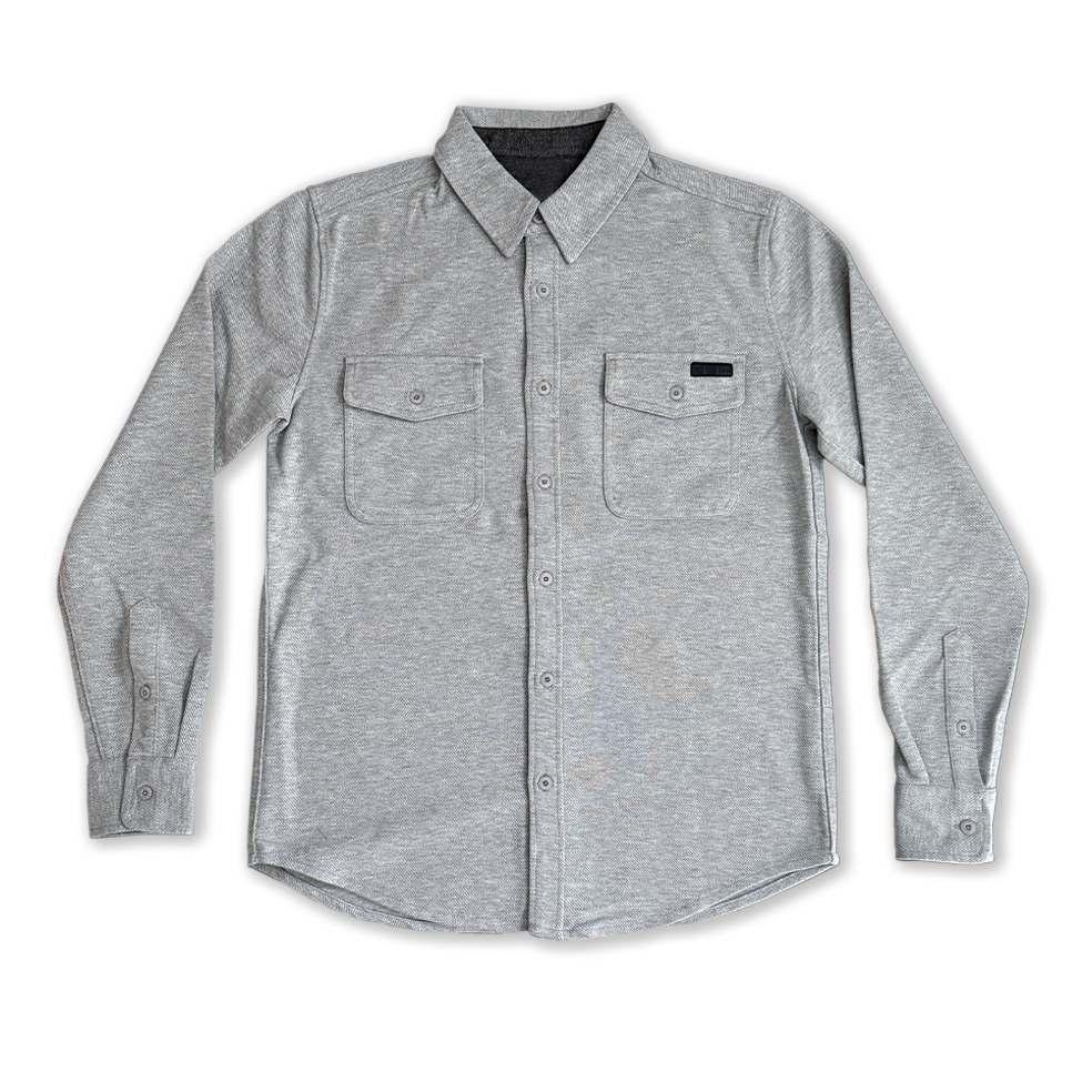 ESSENTIALS BUTTON UP // HEATHERED GREY