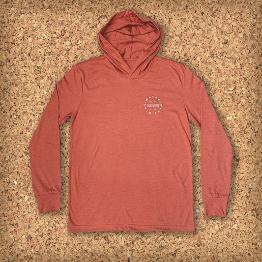HOODED TEE L/S // HEATHERED BRICK