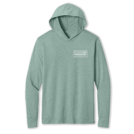 HOODED TEE L/S // HEATHERED SEAFOAM