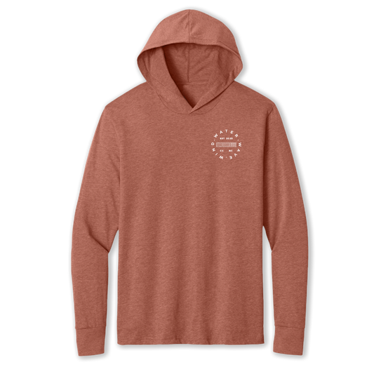 HOODED TEE L/S // HEATHERED BRICK