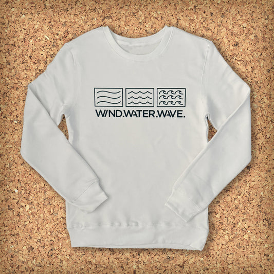 HORIZONTAL CREWNECK SWEATSHIRT // WHITE