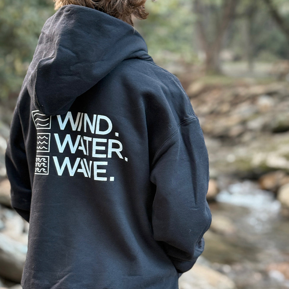 KIDS STACKED HOODIE // BLACK