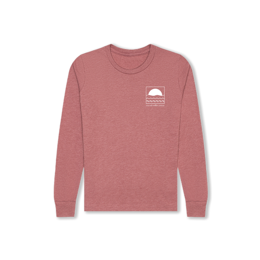 KIDS SUN SCRIPT TEE L/S // HEATHERED MAUVE