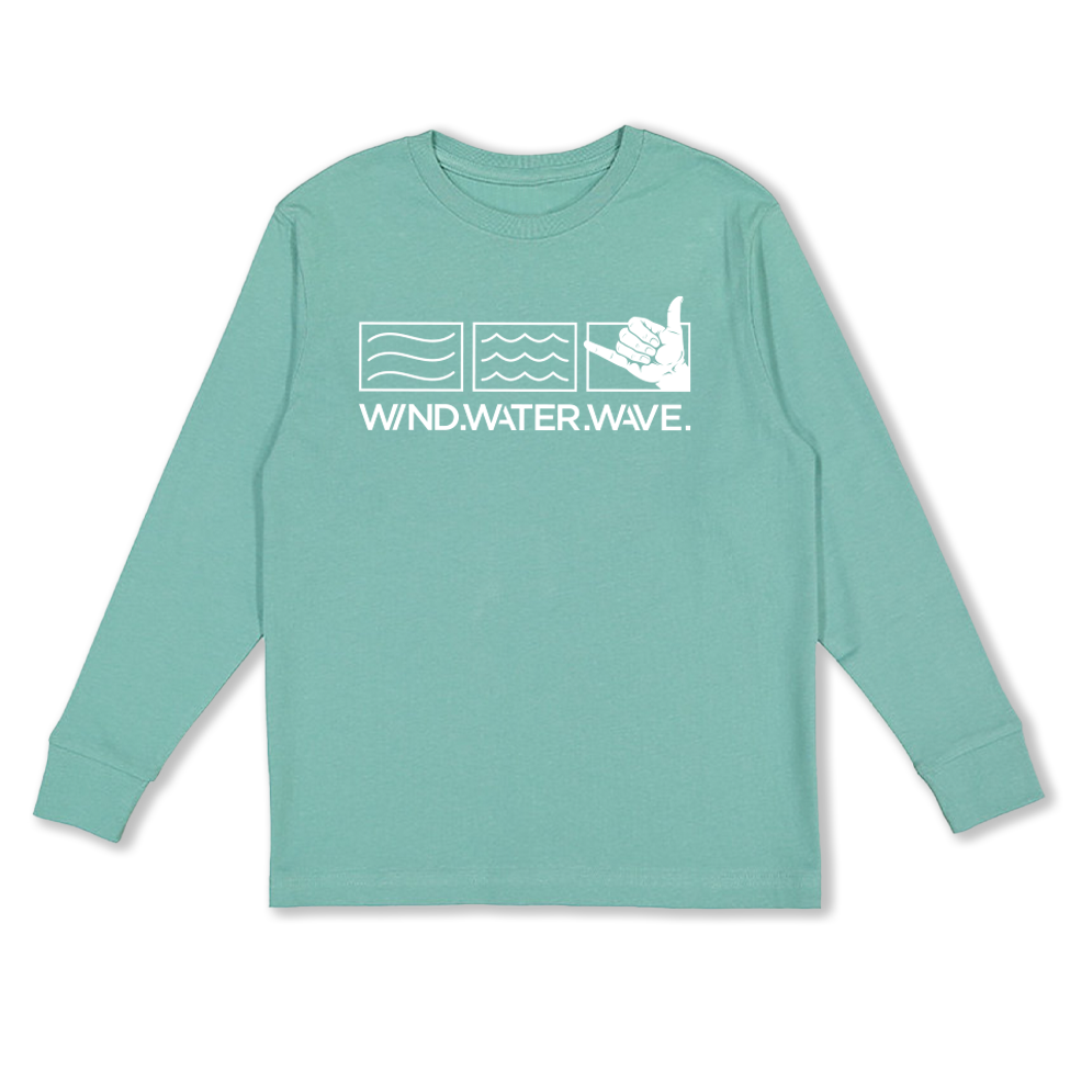 KIDS SHAKA TEE L/S // SEAFOAM