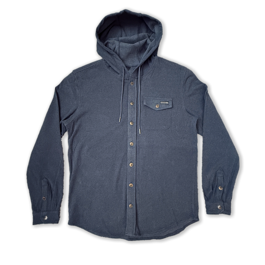 WEEKENDER HOODED BUTTON UP // NAVY