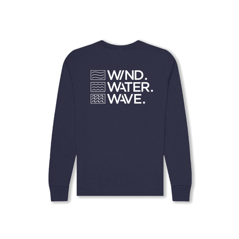 KIDS STACKED L/S TEE // NAVY