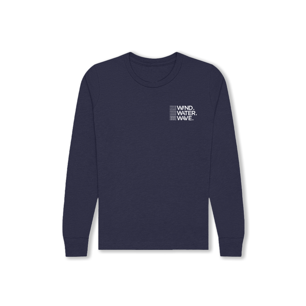 KIDS STACKED L/S TEE // NAVY