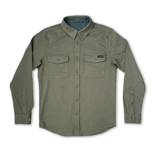 ESSENTIALS BUTTON UP // OLIVE