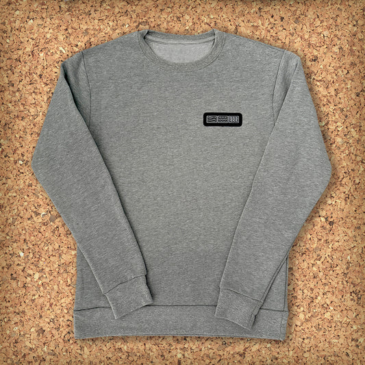 PATCHED CREWNECK // HEATHERED GREY
