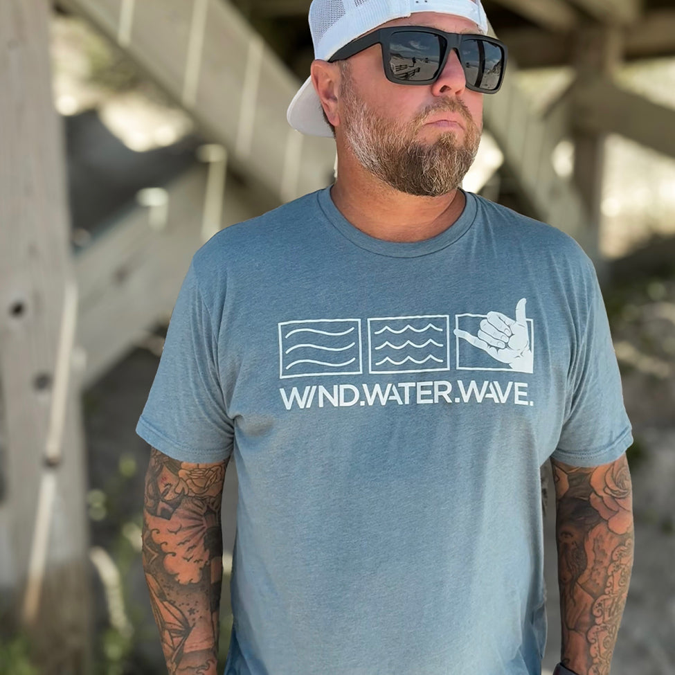 SHAKA TEE // HEATHERED SLATE BLUE