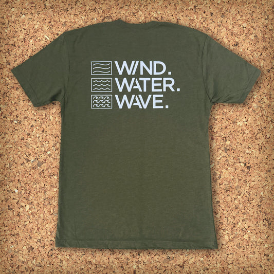 STACKED TEE S/S // HEATHERED MILITARY GREEN