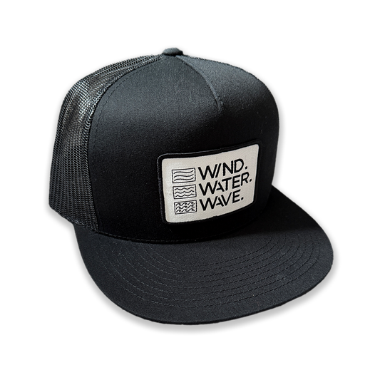 STACKED PATCH TRUCKER // BLACK